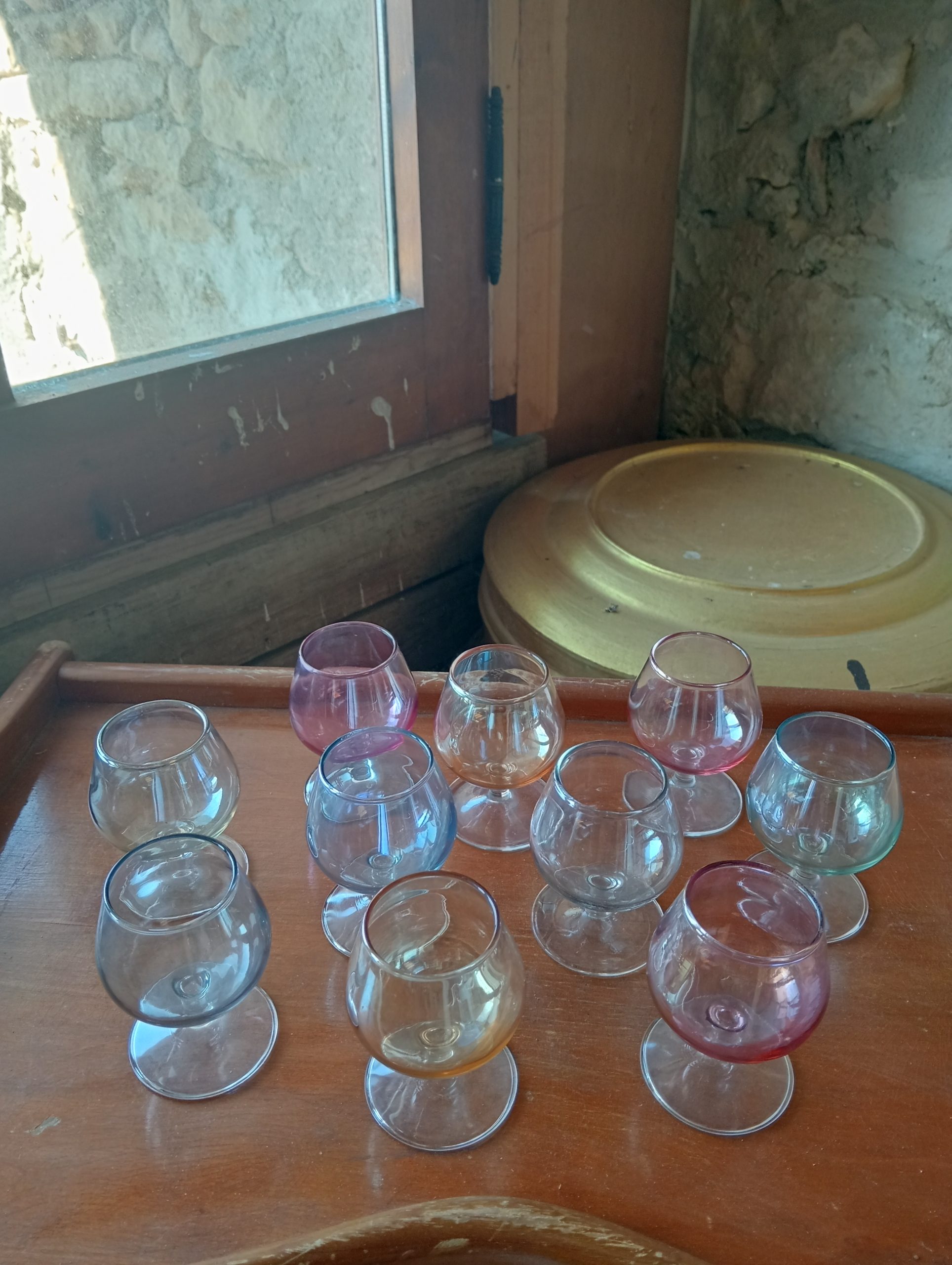 COPES DE CONYAC VIDRE DE COLORS VINTAGE